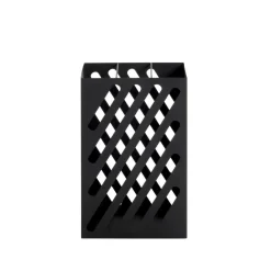 Porte parapluies en métal laqué noir et motif découpé
