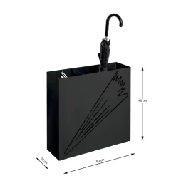 Porte parapluies en métal laqué noir et motif ajouré