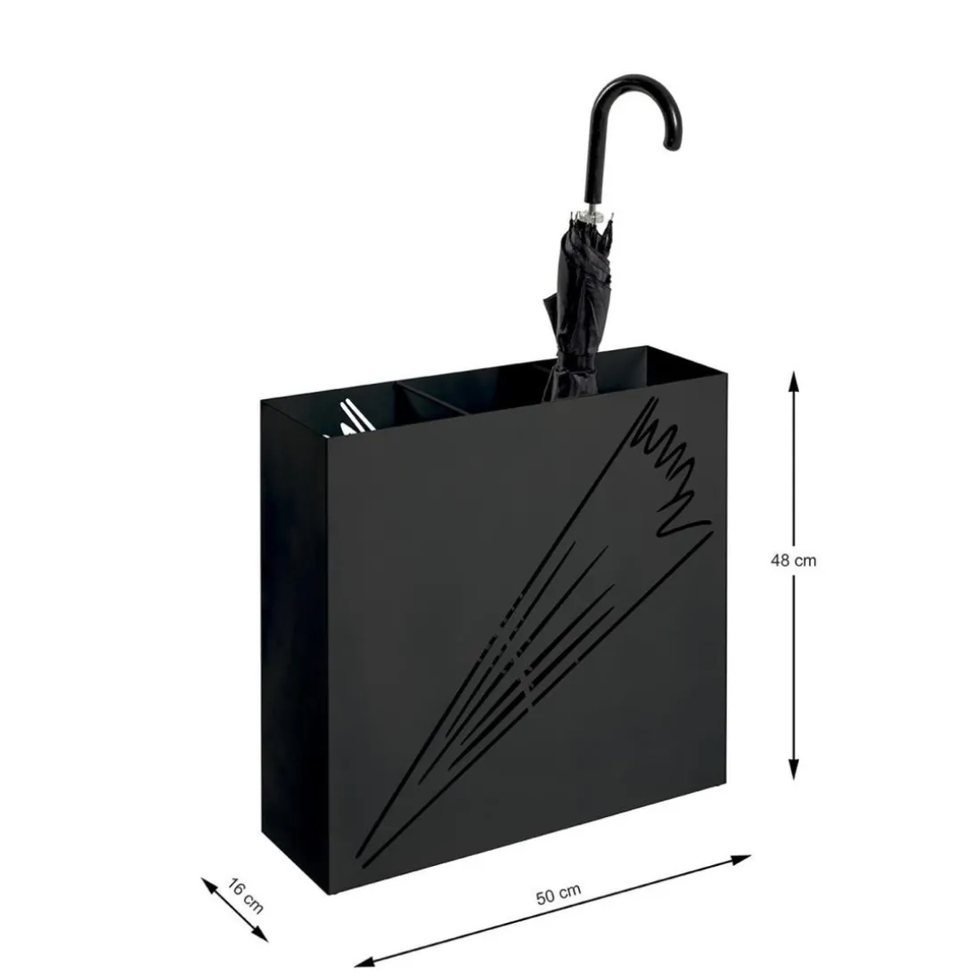 Porte parapluies en métal laqué noir et motif ajouré