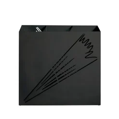 Porte parapluies en métal laqué noir et motif ajouré