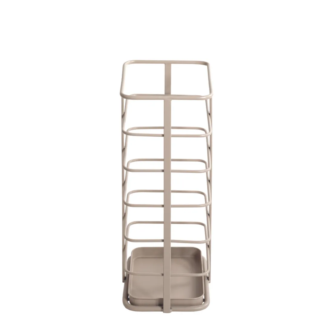 Porte parapluies en tube d'acier peint par poudrage en gris sable