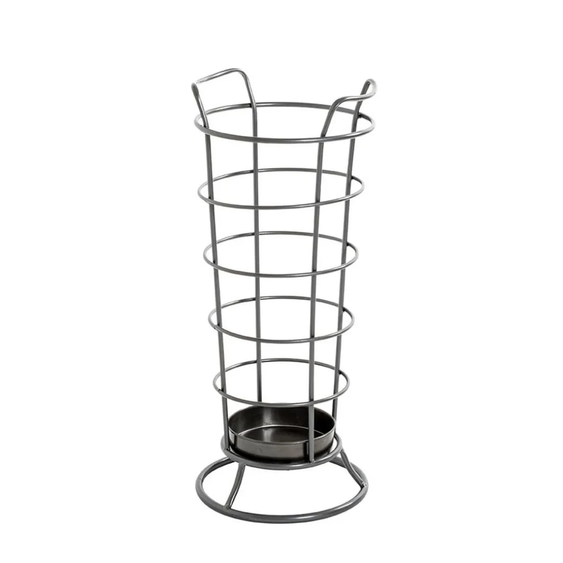 Porte parapluies métal anthracite avec égouttoir