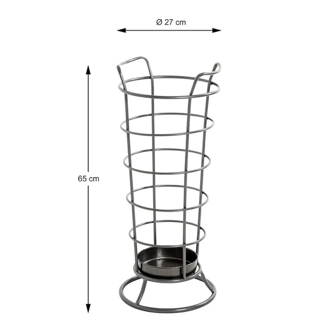 Porte parapluies métal anthracite avec égouttoir