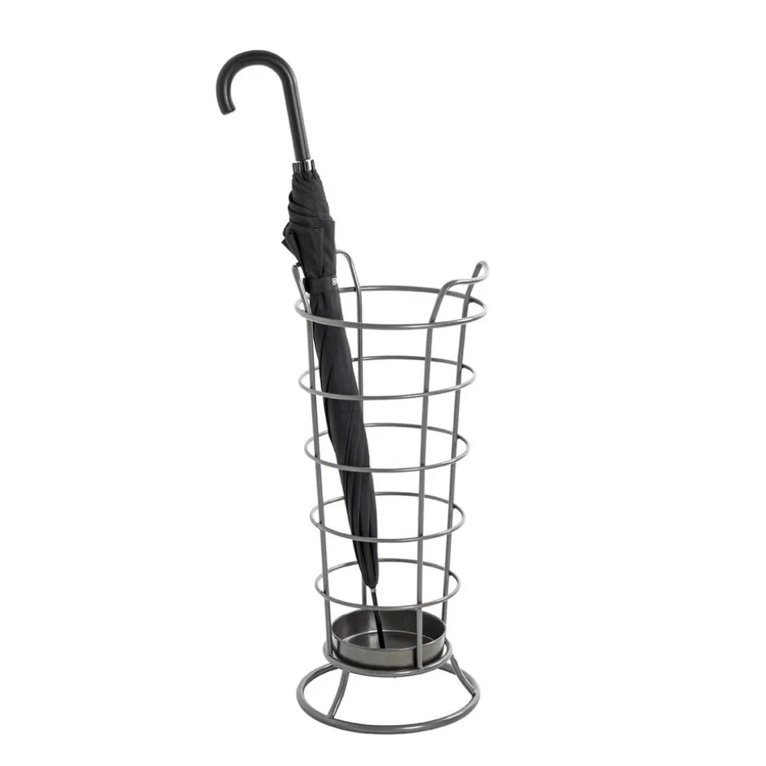 Porte parapluies métal anthracite avec égouttoir