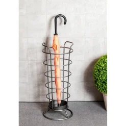 Porte parapluies métal anthracite avec égouttoir