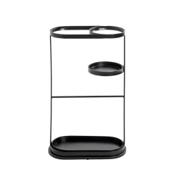 Porte parapluies noir en métal égouttoirs integrés