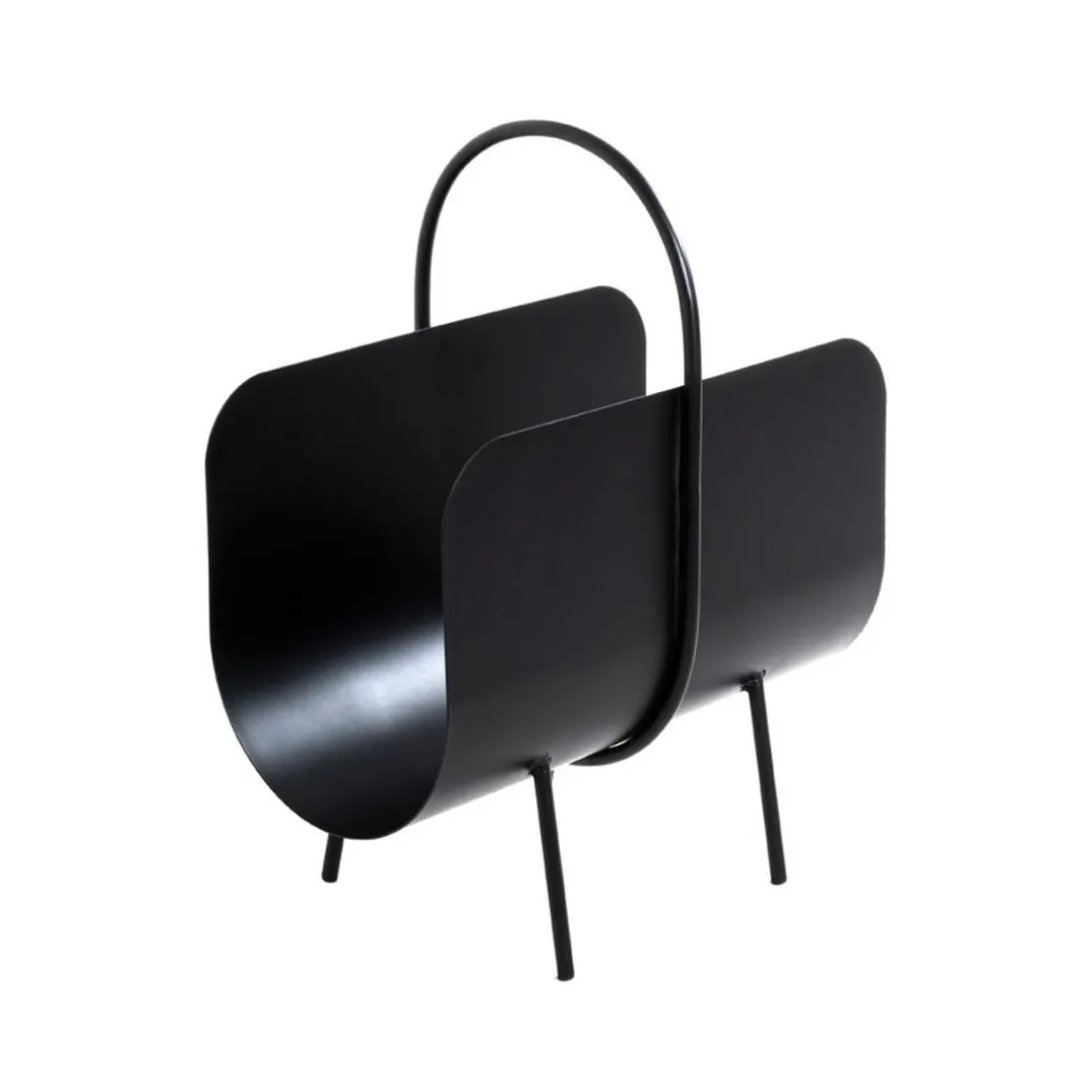 Porte revues design en métal laqué noir