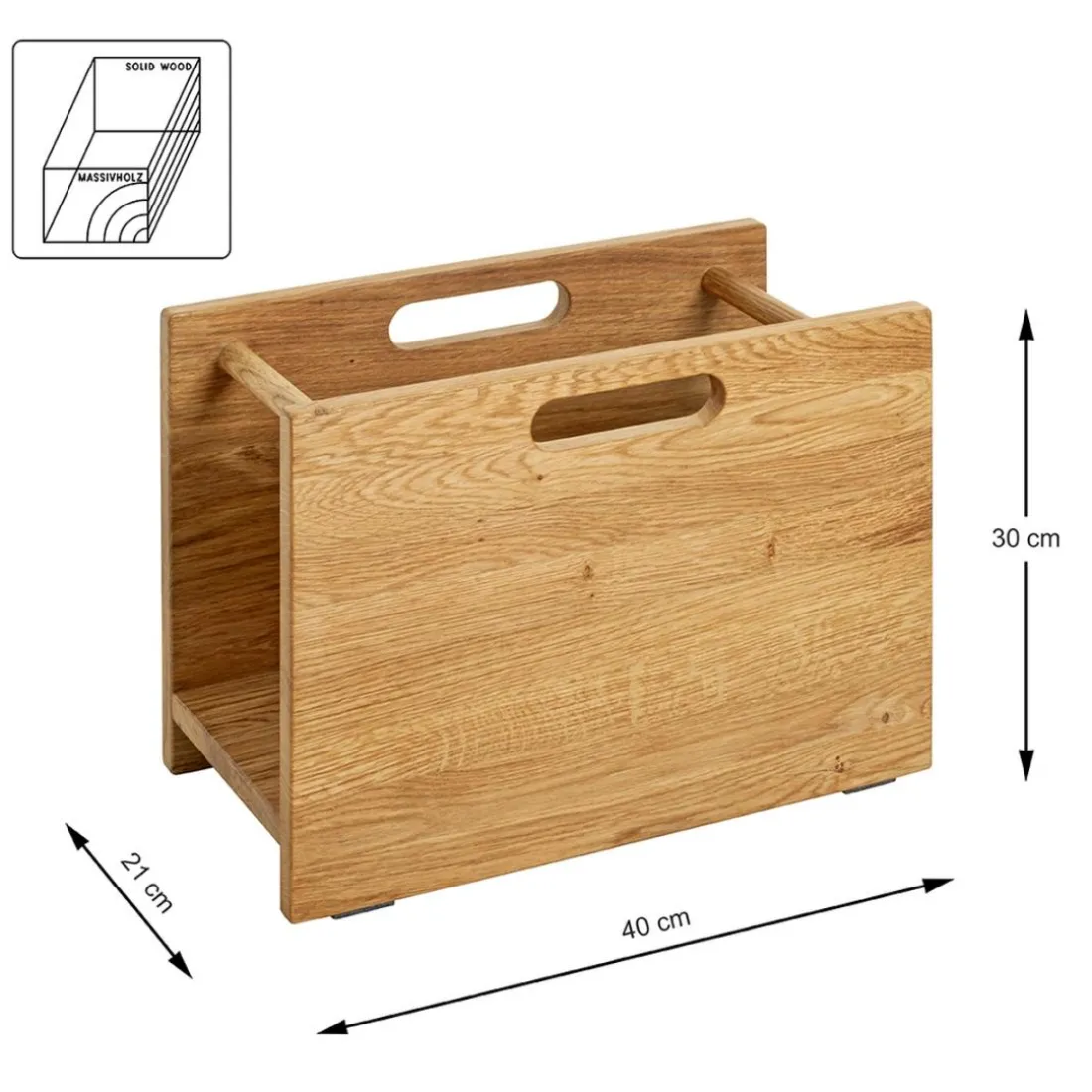Porte revues en bois de chêne huilé