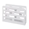 Porte revues en métal blanc laqué motifs rectangles