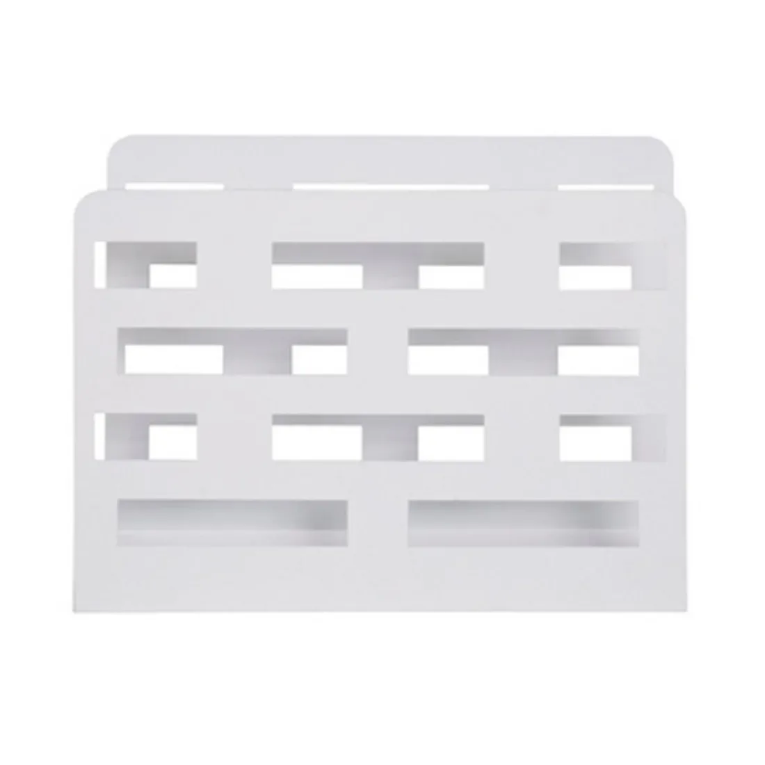 Porte revues en métal blanc laqué motifs rectangles
