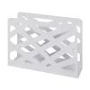 Porte revues en métal blanc laqué motifs losanges