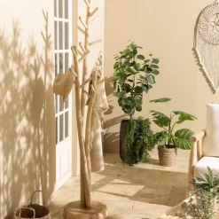Porte-manteau 3 branches en Teck naturel WILL Beige