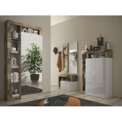 Porte-manteau 2 portes avec miroir