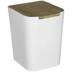 Poubelle à couvercle bambou Baltik 5L