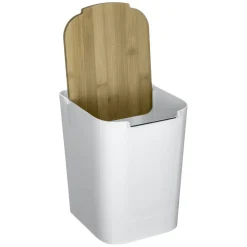 Poubelle à couvercle bambou Baltik 5L