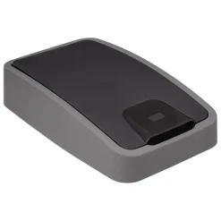 Poubelle 2 ouvertures plastique 45L gris