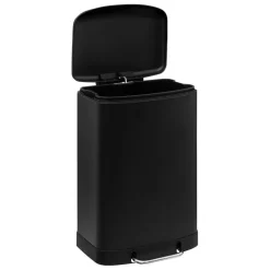 Poubelle à pédale en métal 50L noir