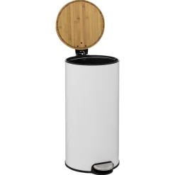 Poubelle couvercle bambou 30L