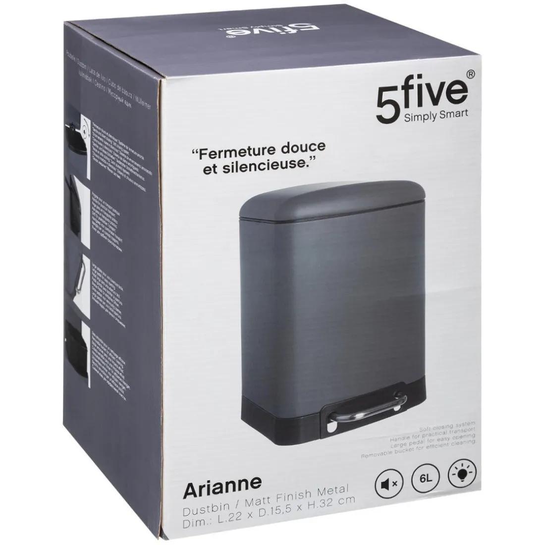 Poubelle Grise Ariane 6 l