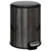 Poubelle métal et inox noir Delta