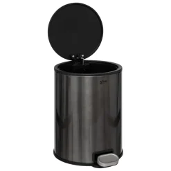 Poubelle métal et inox noir Delta