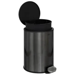 Poubelle métal et inox noir Delta