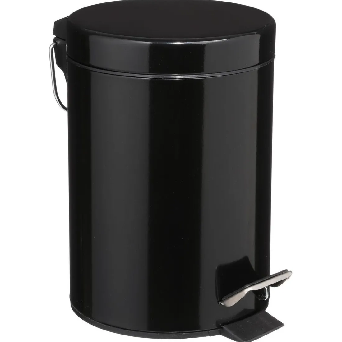 Poubelle noire en métal 3L