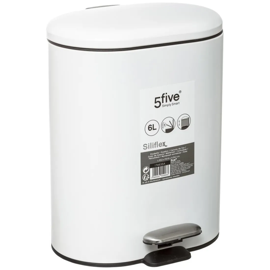Poubelle Siliflex 6 L Blanc