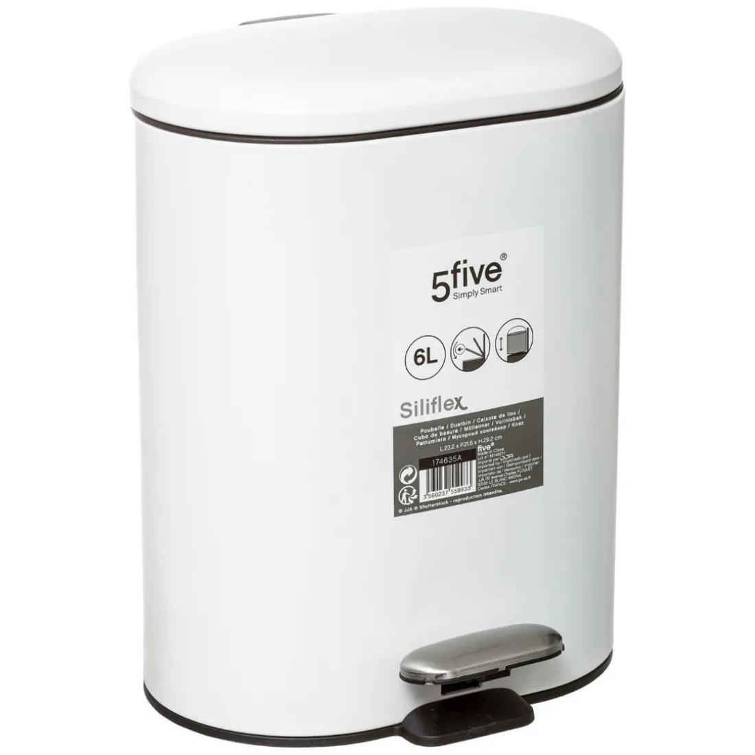 Poubelle Siliflex 6 L Blanc