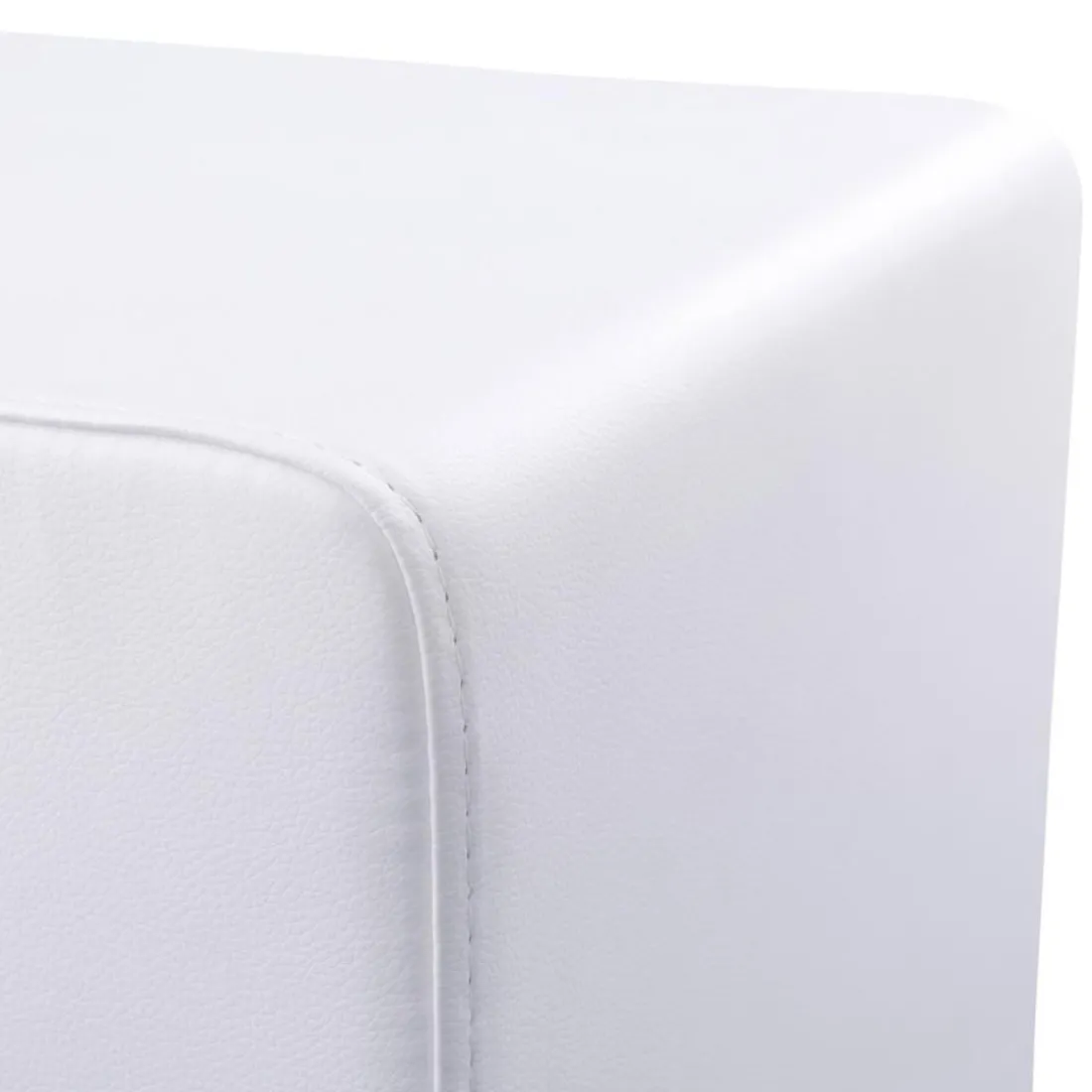 Pouf 'CUBE' de salon en matière synthétique blanche
