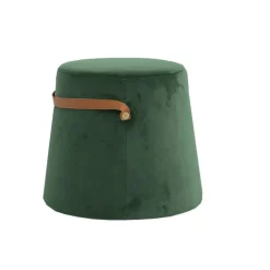 Pouf en Velours Vert Style Scandinave