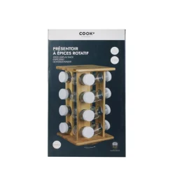Presentoir a epices 16 pots en bambou MARLER