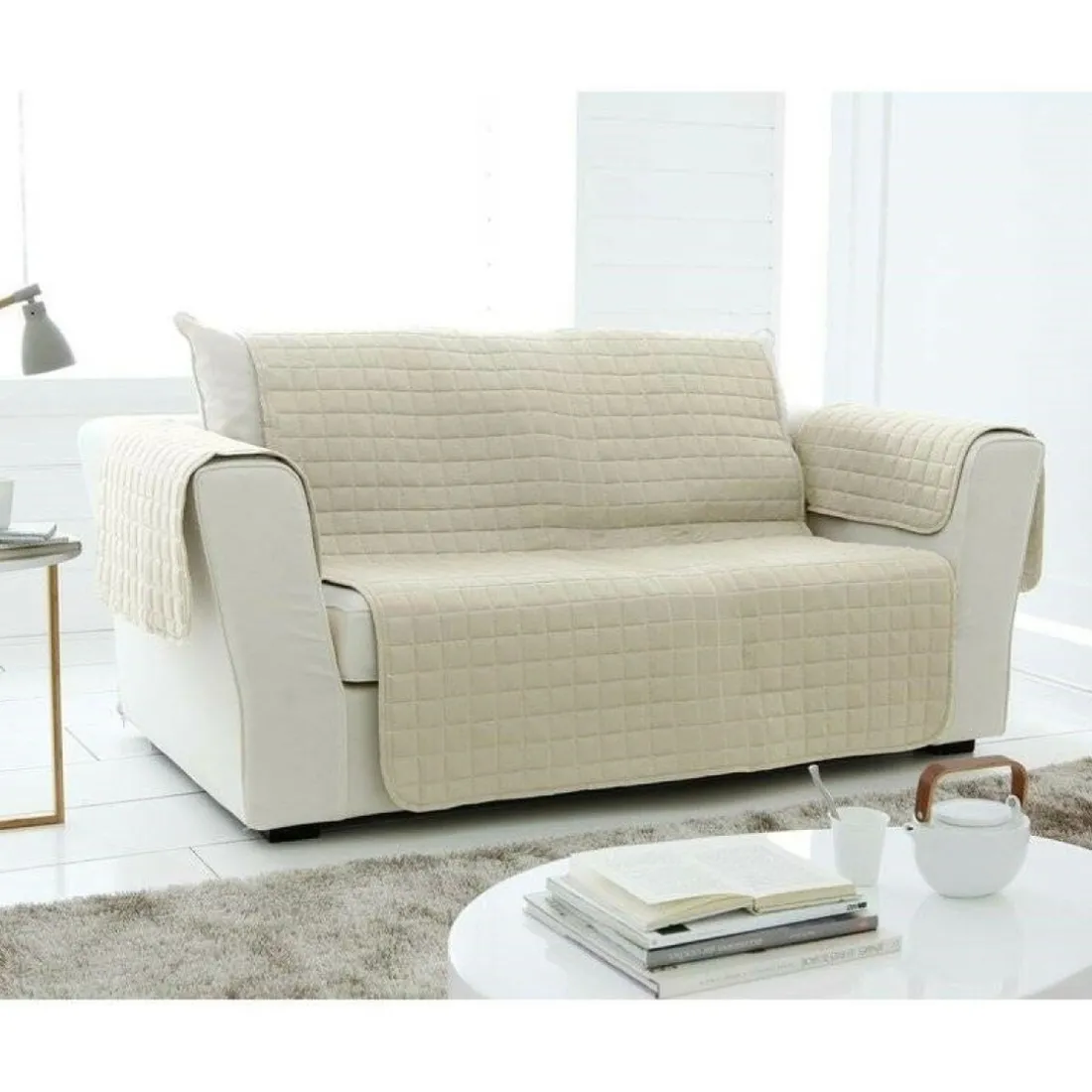Protège-fauteuil matelassé - Beige