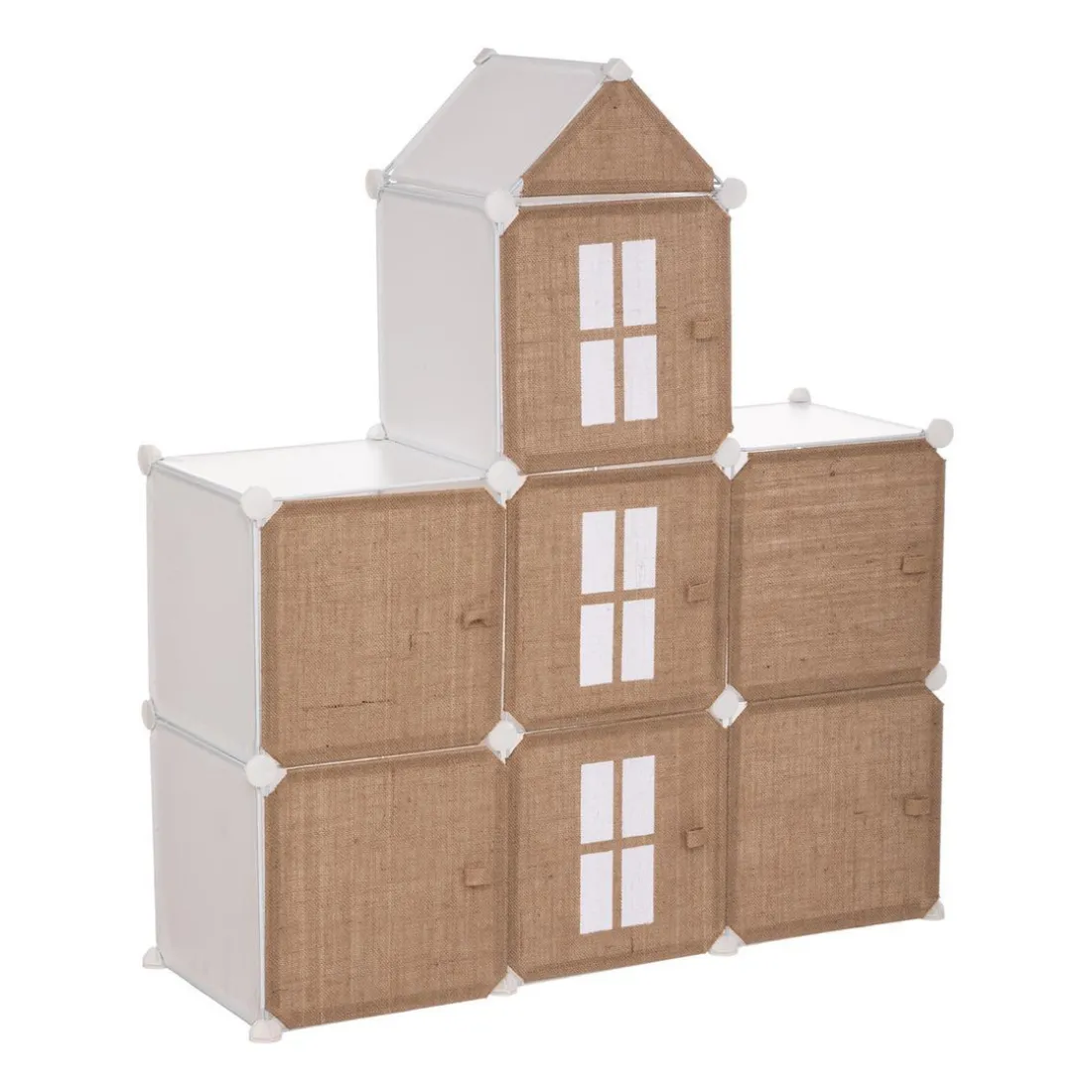 Rangement château beige en jute