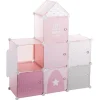 Rangement château rose