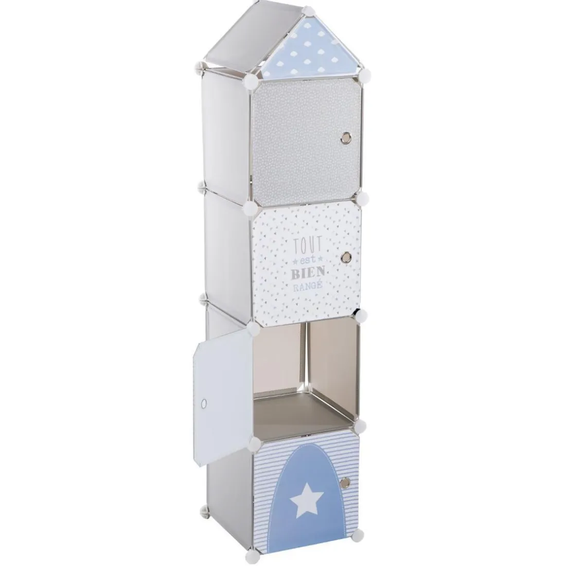 Rangement colonne gris