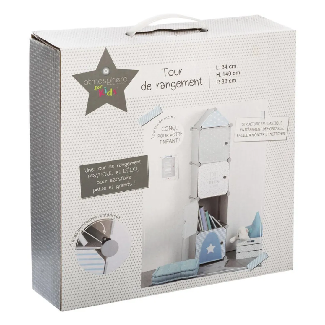 Rangement colonne gris