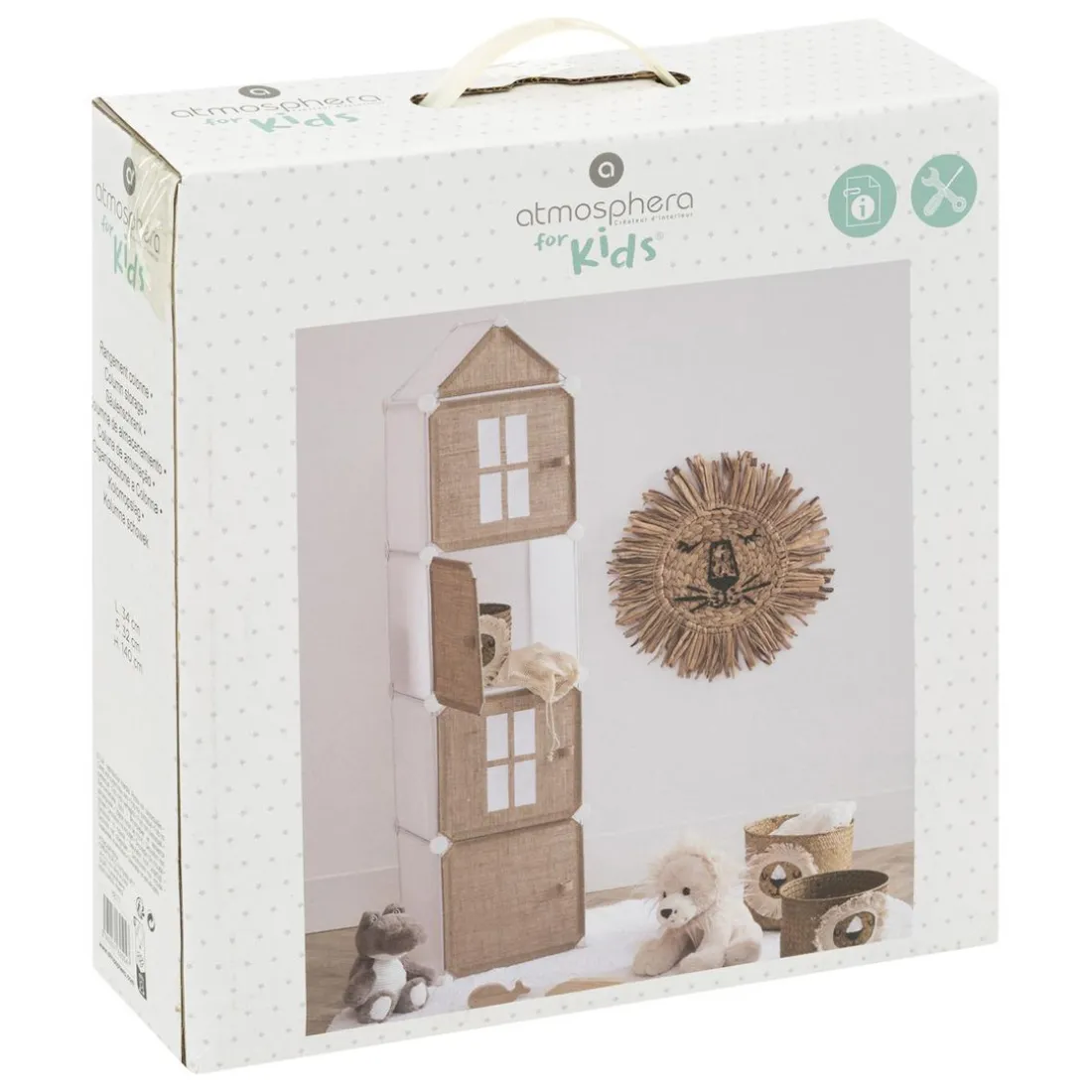 Rangement en colonne en jute