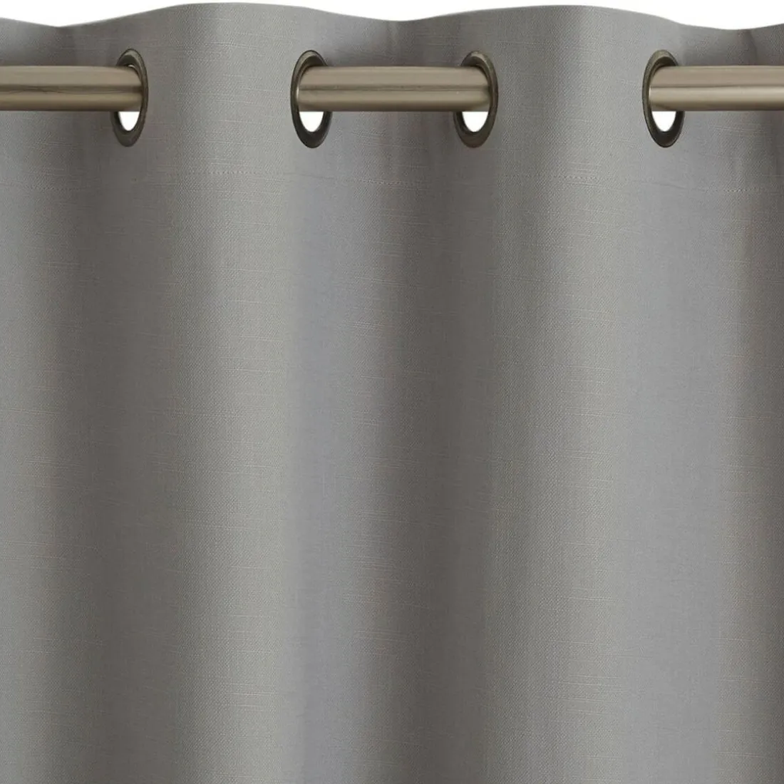 Rideau à oeillets occultant thermique natté Becquet - Gris Perle