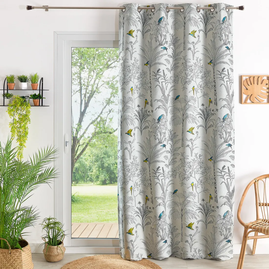 Rideau ameublement jacquard 140x260 RIO - bleu