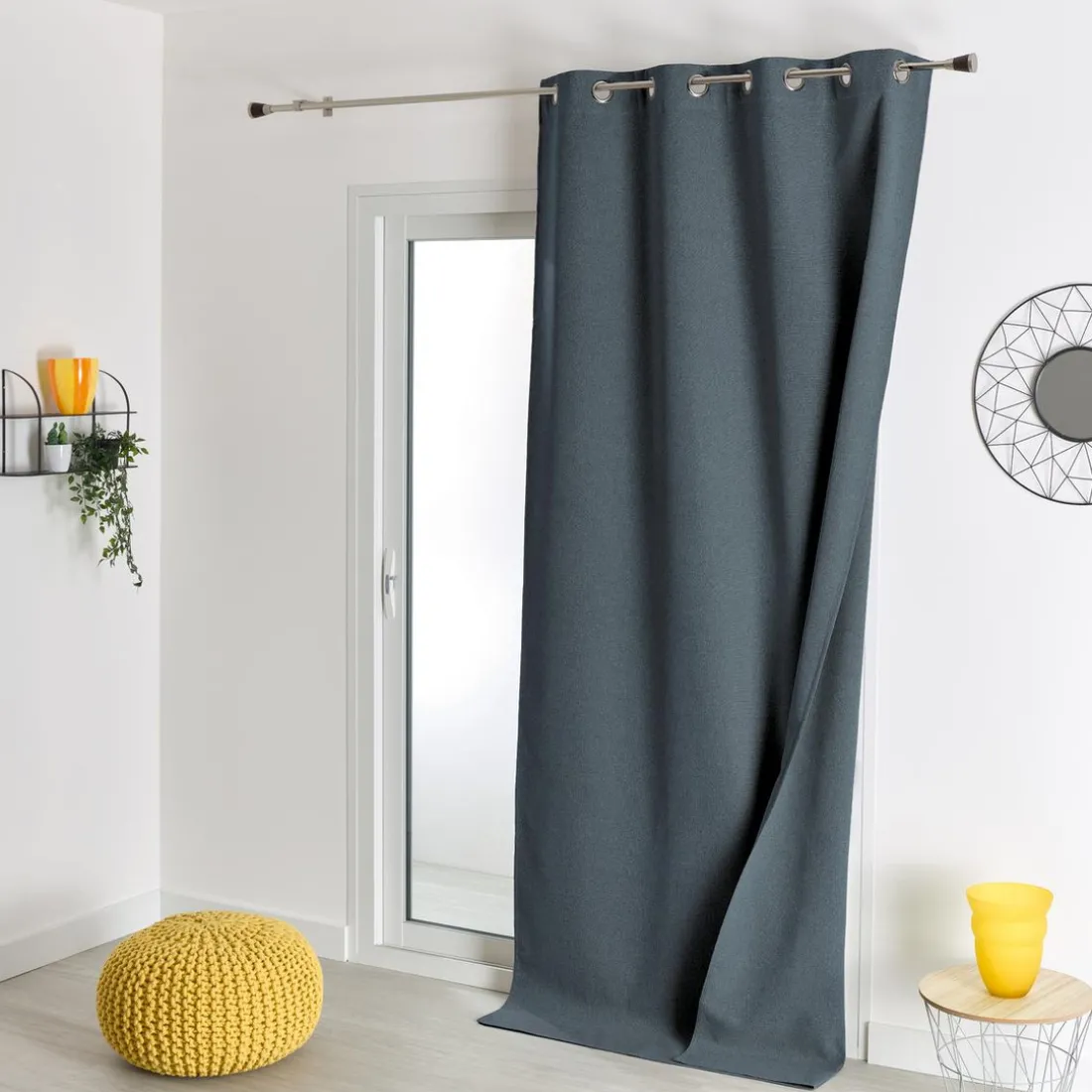Rideau Ameublement Occultant Double Face 135x260 - Anthracite