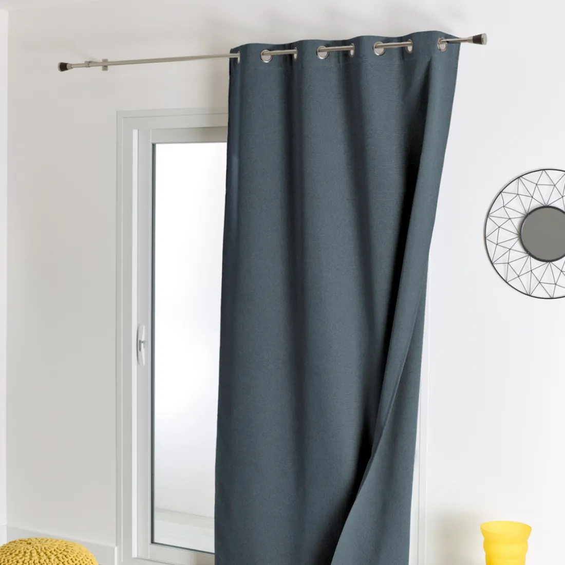 Rideau Ameublement Occultant Double Face 135x260 - Anthracite