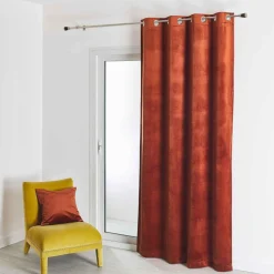 Rideau d'Ameublement Uni Cuivre 135X260 cm VELOURS