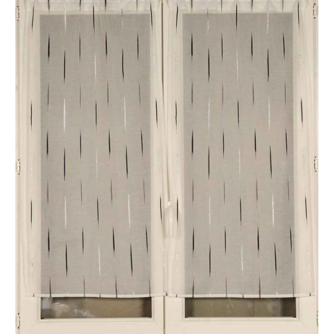 Rideau en etamine Jacquard 90X210 cm ORION - gris