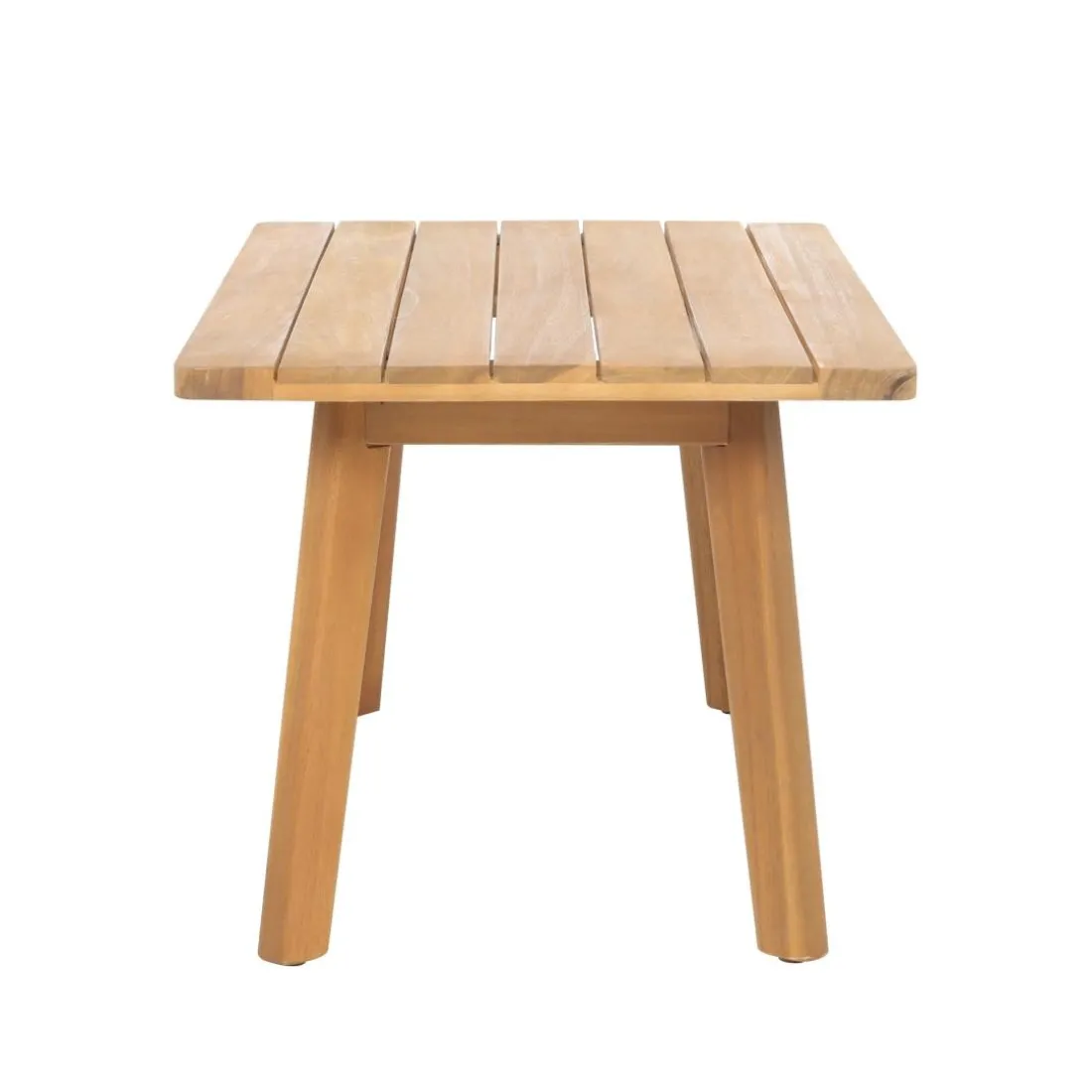 Salon de jardin en rotin et bois massif avec tissu rose TEMUCO style scandinave