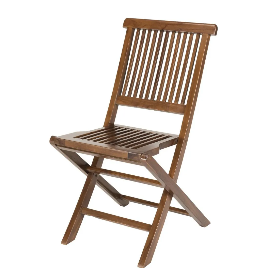 Salon de jardin HANNA en bois teck huilé 8/10 personnes - ensemble de jardin : 1 table rectangulaire pieds croisés extensible 180*240/100 cm et 6 chaises.