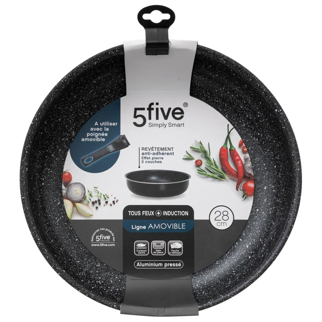 Sauteuse aluminium pressé amovible 28 cm
