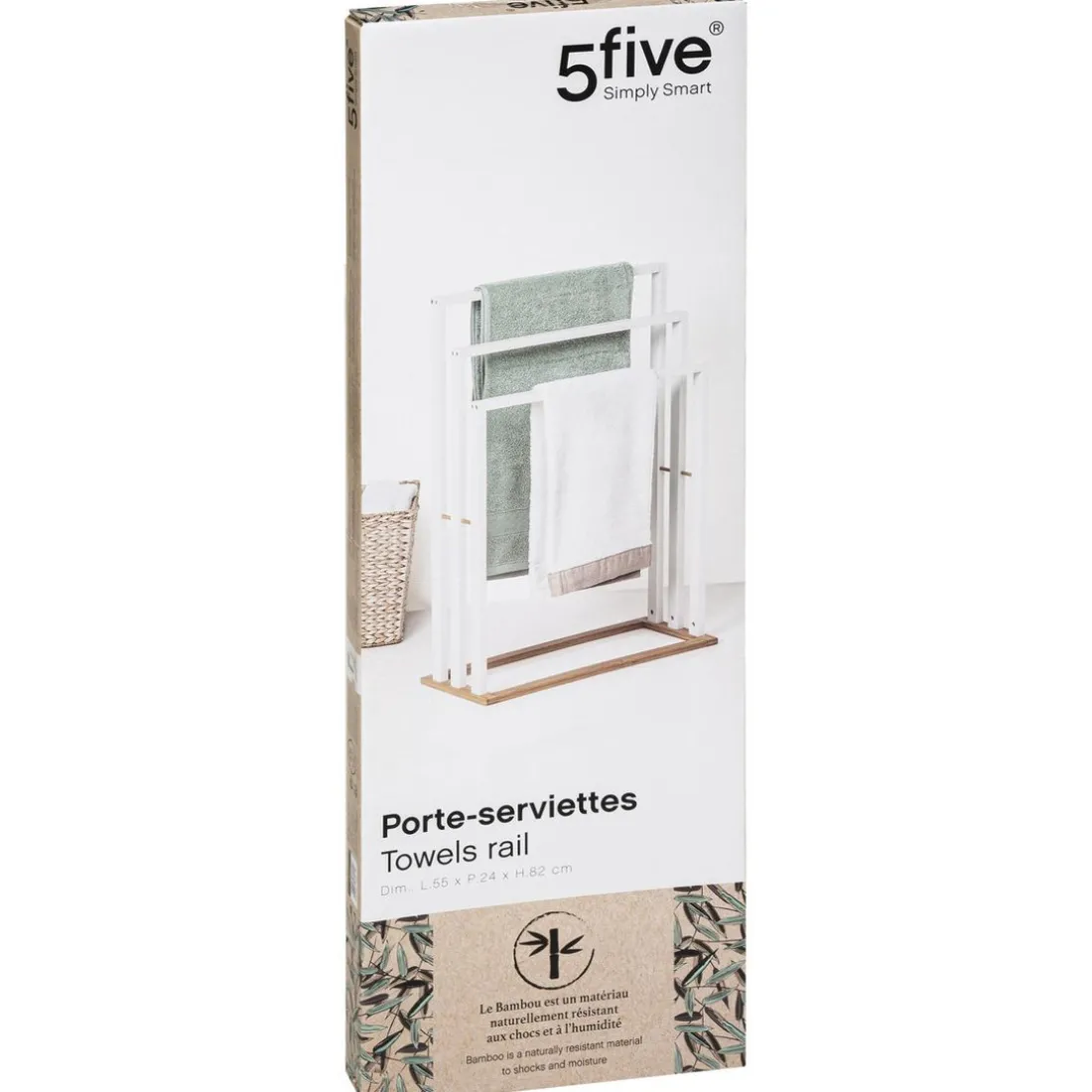 Sèche Serviette en Bambou Blanc