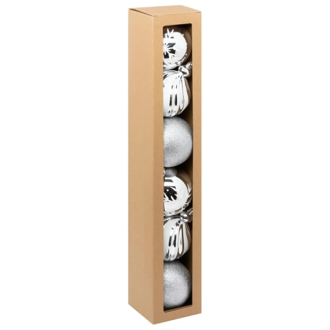 Set 6 boules Argent et blanc