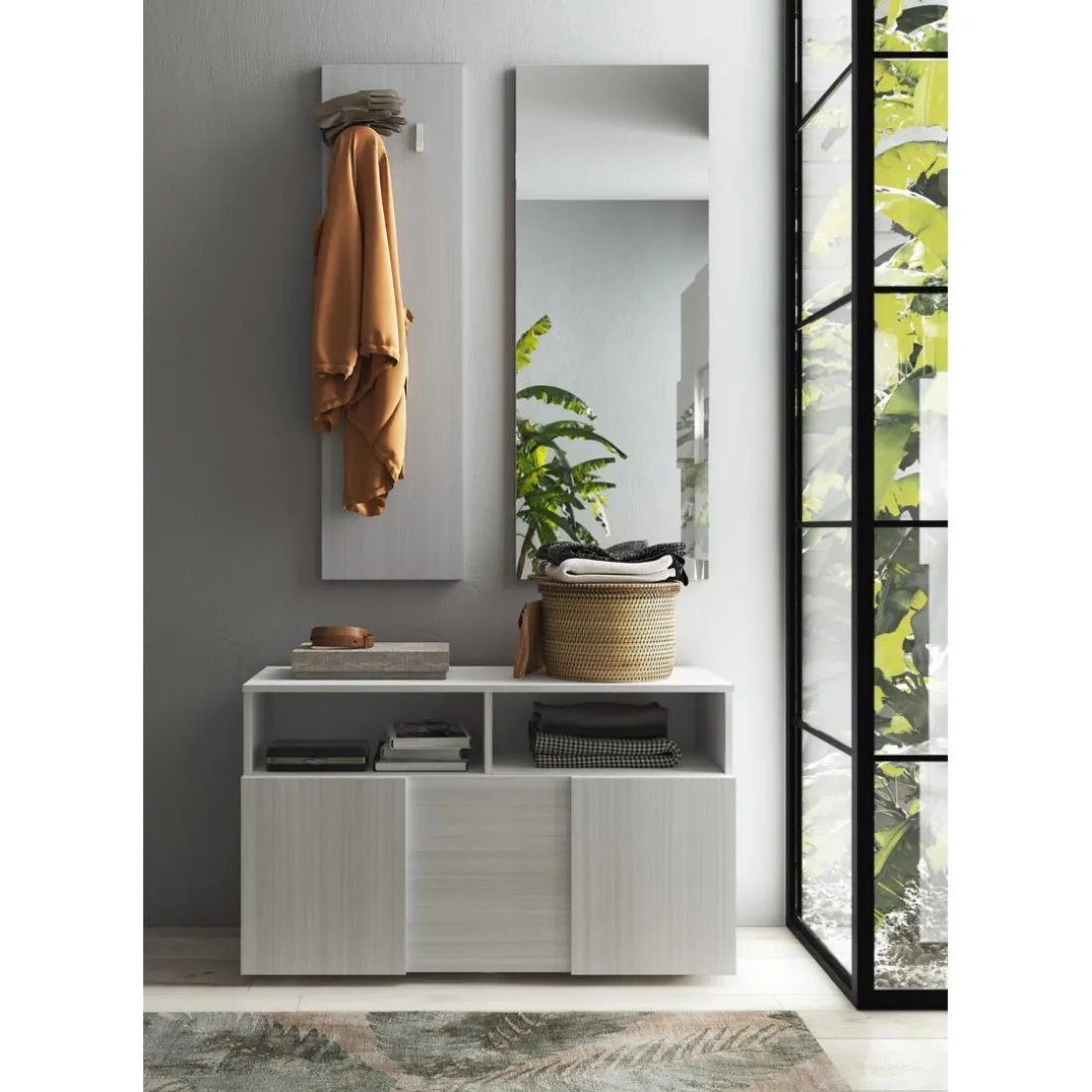 Set 3 pieces meuble d'entrée blanc
